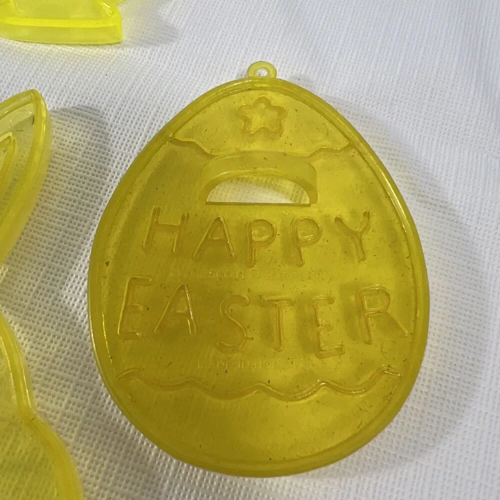 Vintage Cookie Cutters - Easter - Translucent Plastic - Set of 5 - Lot